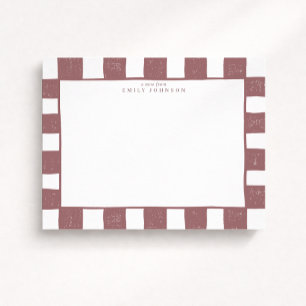 Carte de note à carreaux de bois de rose