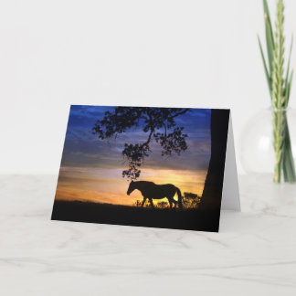 Carte de note à cheval Silhouette Blank