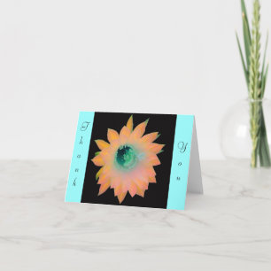 Carte de note à fleurs florales d'Aqua Peach Or