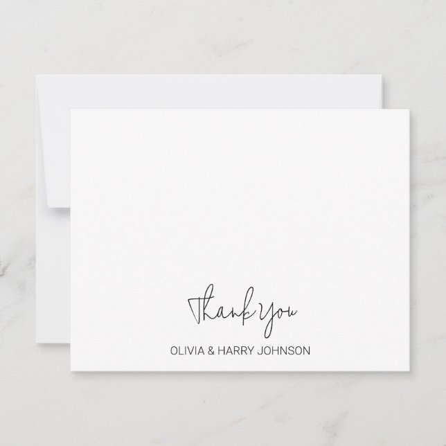 Carte de note à plat blanc mariage (Devant)