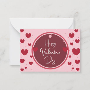 Carte de note à plat de la Saint-Valentin