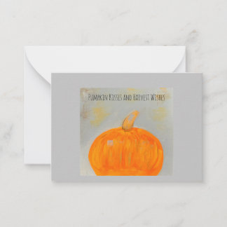 Carte de note à plat gris pour le citrouille