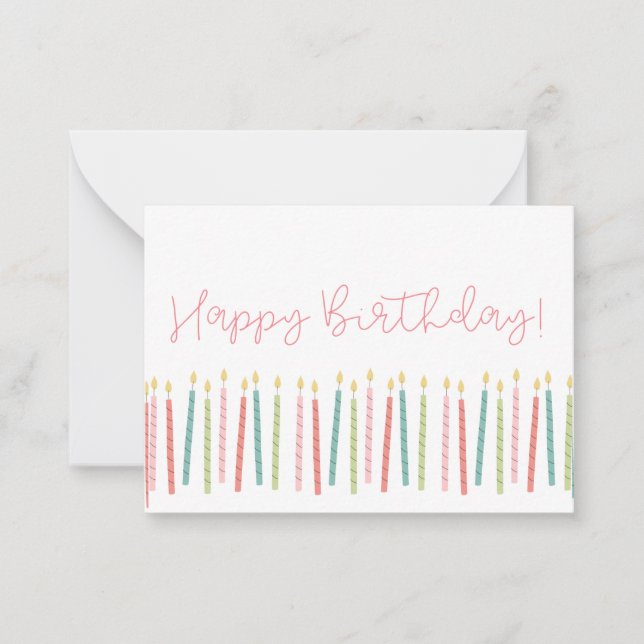 Carte de note à plat pour les bougies d'anniversai (Devant)