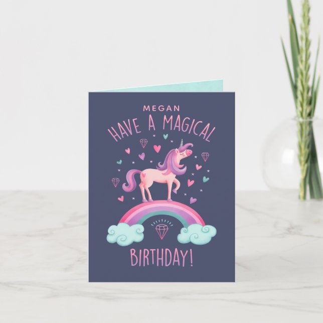 Carte de note Anniversaire Unicorn (Devant)