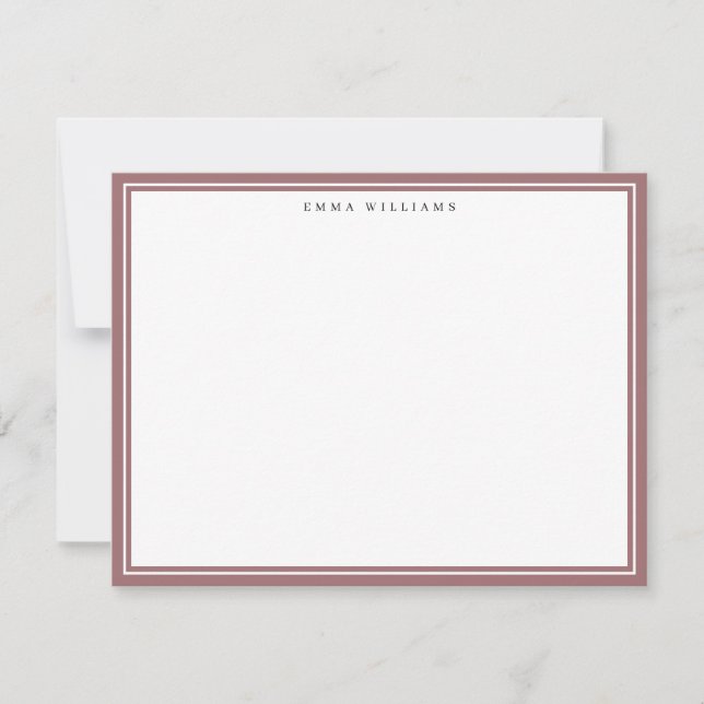 Carte de note avec cadre en rose (Devant)