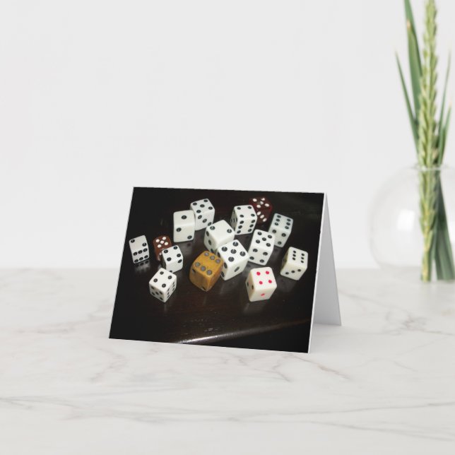 carte de note avec dés (Devant)