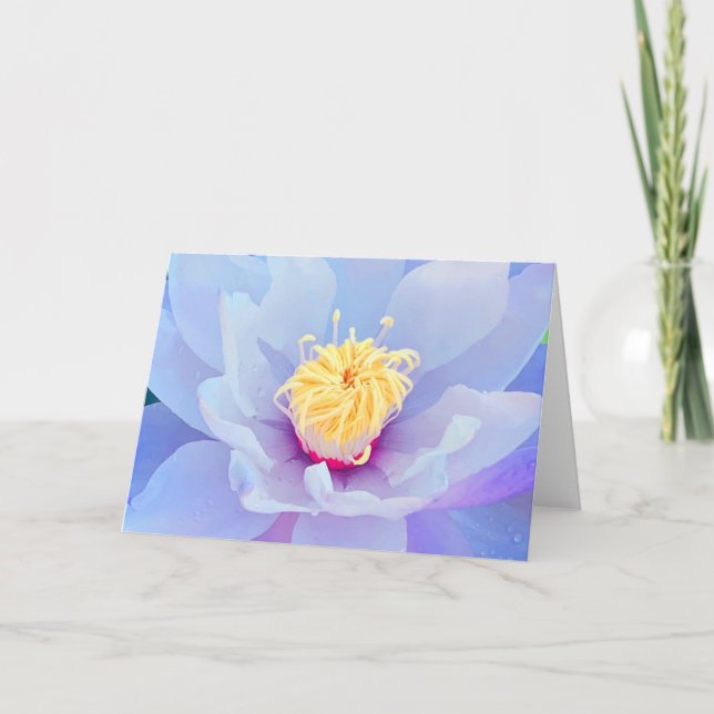 Carte de note avec fleur lavande (Devant)