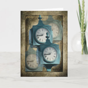 Carte de note avec horloges Vintages