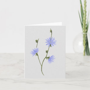 Carte de note avec la peinture de bleuet