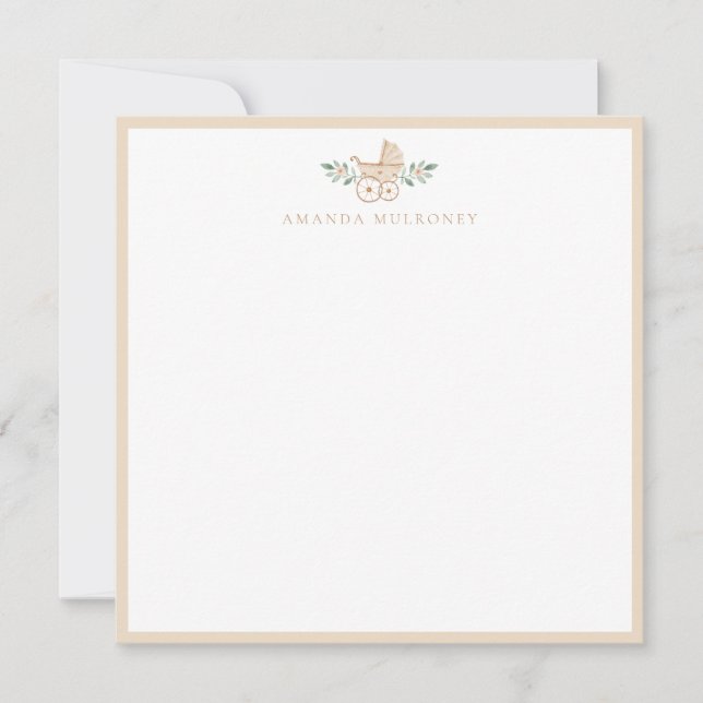 Carte de note baby shower Flat Thank you (Devant)