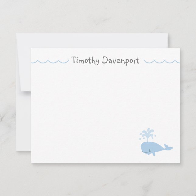 Carte de note Baleine Mignonne (Devant)