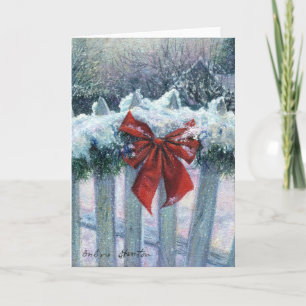 Carte de note blanche "Bow In the Snow"