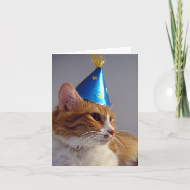 Carte de note blanche Casquette de partie bleue (Devant)