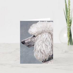 Carte de note blanche d'art de chien de caniche