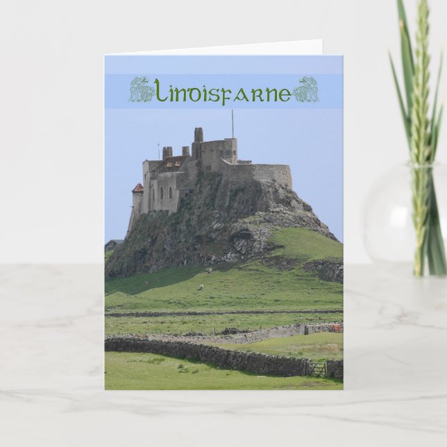 Carte de note blanche de Lindisfarne l'île sainte (Devant)