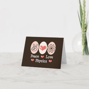 Carte de note blanche de physique Peace Love