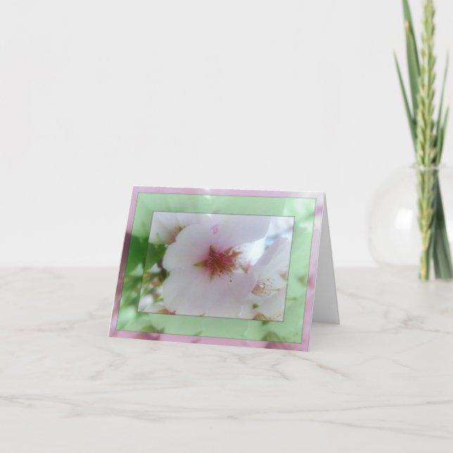 Carte de note blanche de réflexions de fleurs de (Devant)
