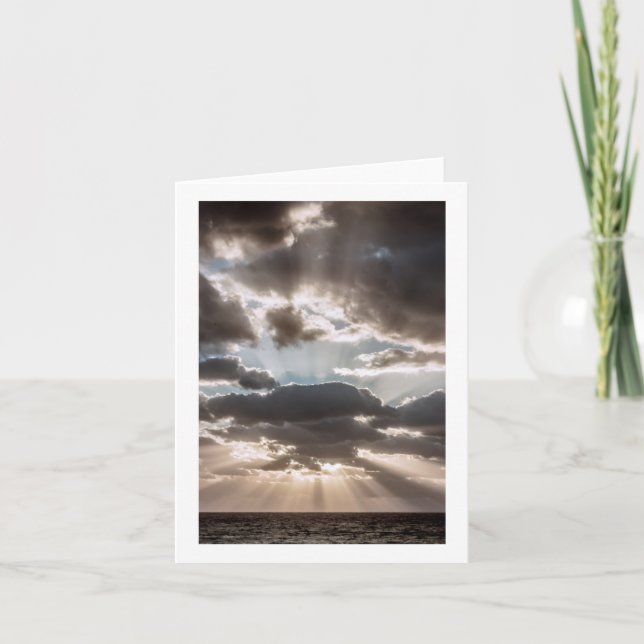 Carte de note blanche des rayons de soleil d'inspi (Devant)