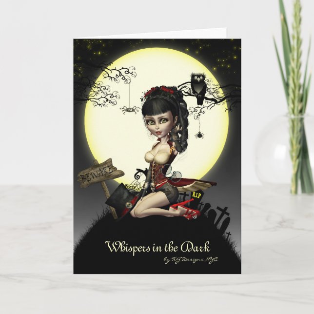 Carte de note blanche Gothique Steampunk Lolita (Devant)