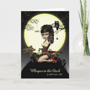Carte de note blanche Gothique Steampunk Lolita