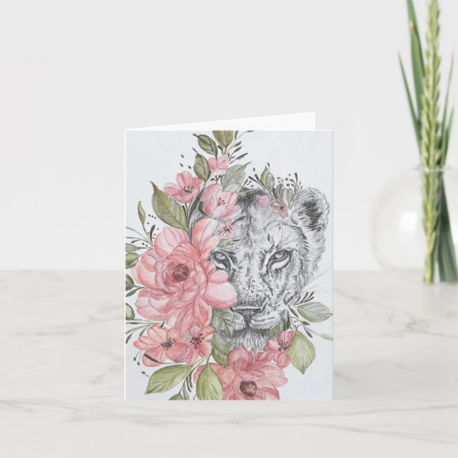 Carte de note blanche Lioness (Devant)
