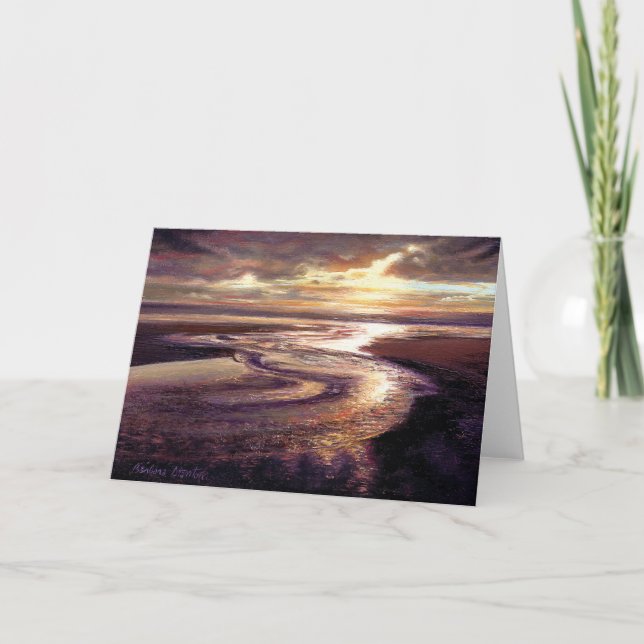 Carte de note blanche "Ocean Sunset Swirl" (Devant)