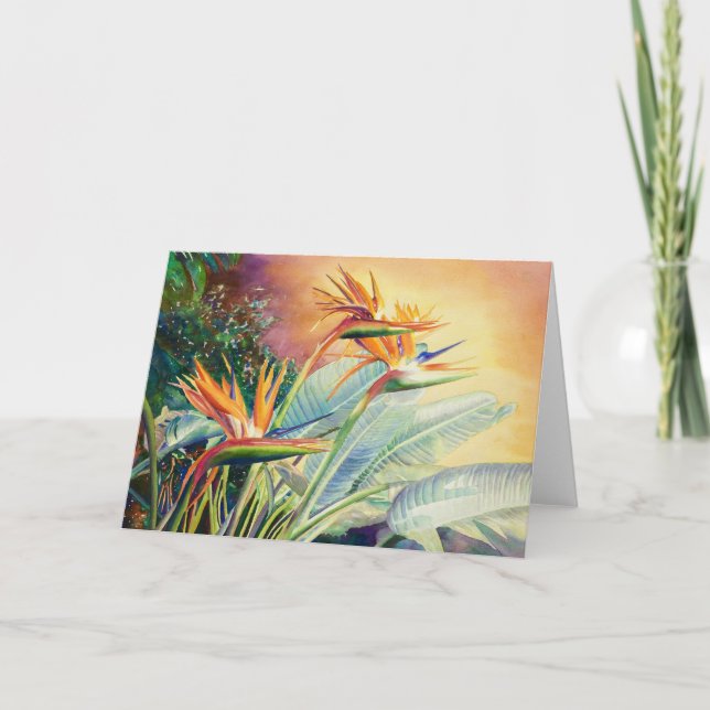 Carte de note blanche Oiseau du Paradis (Devant)