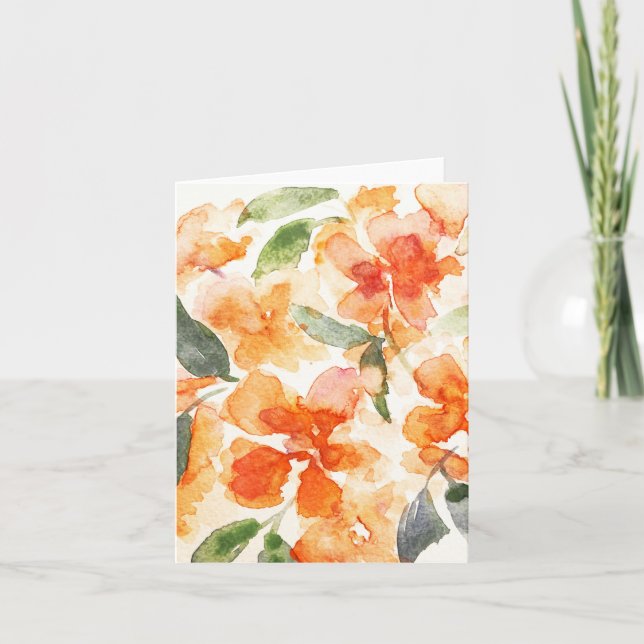 Carte de note blanche Orange Blossoms (Devant)