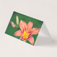 Carte de note blanche orange Lily