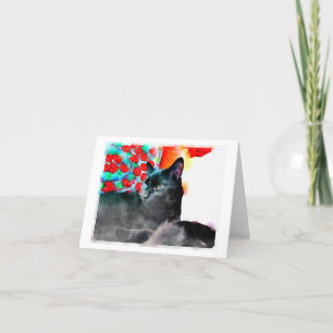 Carte de note blanche pour chat