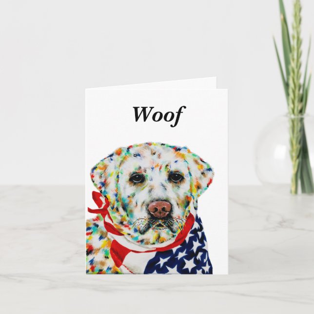 Carte de note blanche pour chien de repérage du La (Devant)