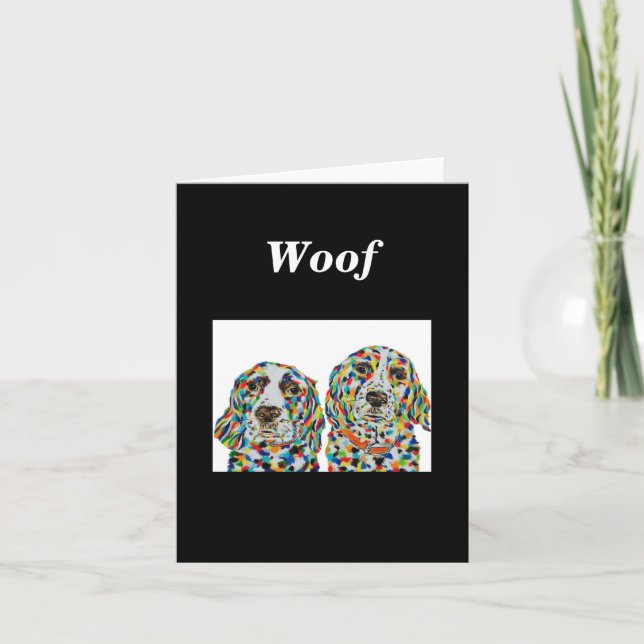 Carte de note blanche pour chien espagnol Springer (Devant)