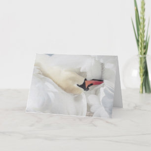 Carte de note blanche pour cygne muet