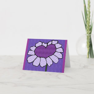 Carte de note blanche pour fleur cardiaque