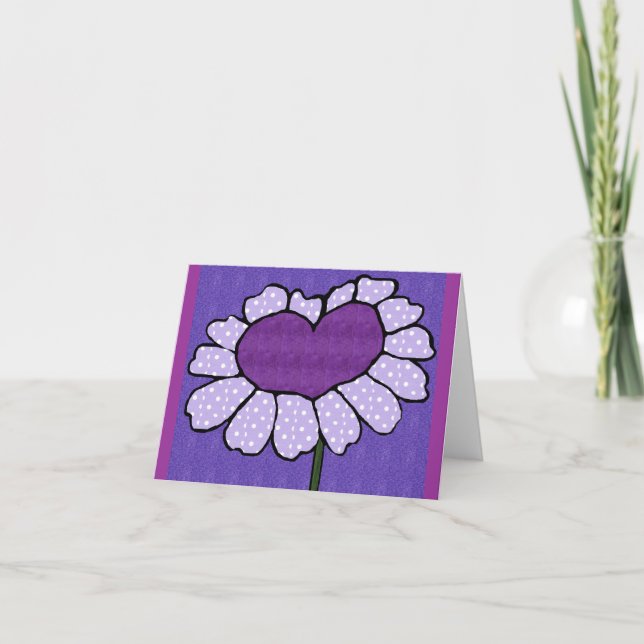 Carte de note blanche pour fleur cardiaque (Devant)
