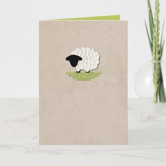 Carte de note blanche pour petit agneau (5 options (Devant)