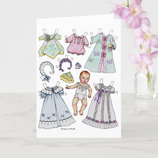Carte de note blanche pour poupée de papier pour b
