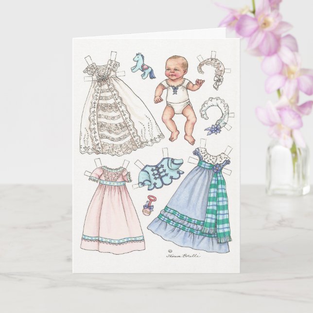 Carte de note blanche pour poupée en papier de sty (Orchidée)