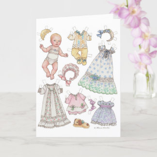 Carte de note blanche pour poupée en papier pour b
