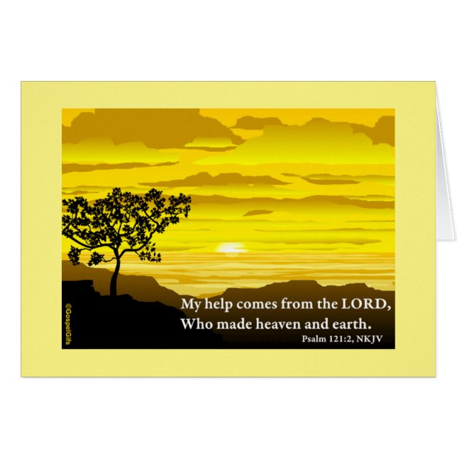 Carte de note blanche Psalm 121 (Devant Horizontal)
