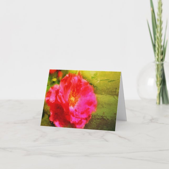 Carte de note blanche Rose Floral Art Rose (Devant)