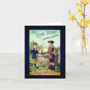 Carte de note blanche vintage pour savon et savon