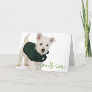 Carte de note blanche Westie Walkies