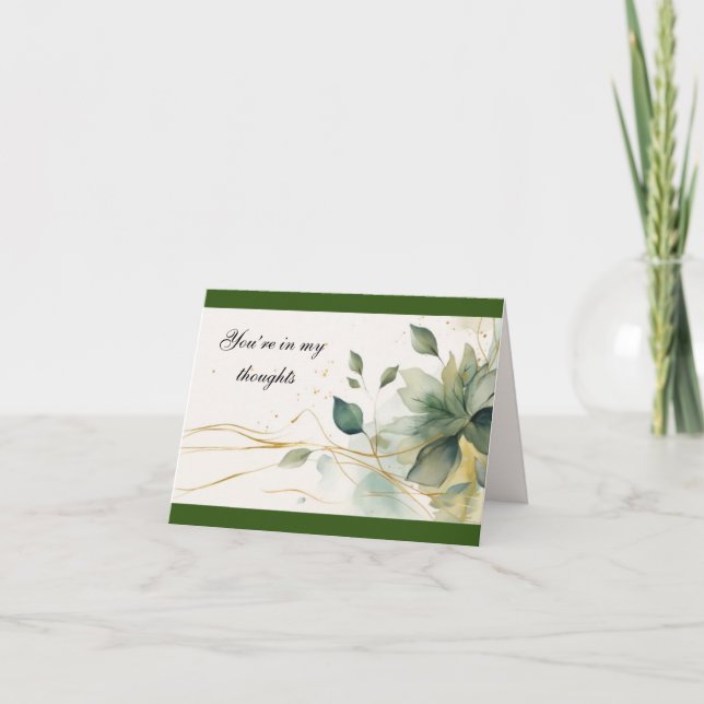 Carte de note blanche "You’re In My Thoughts" 4"x5 (Devant)