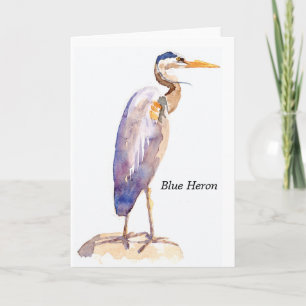 Carte de note bleue de héron