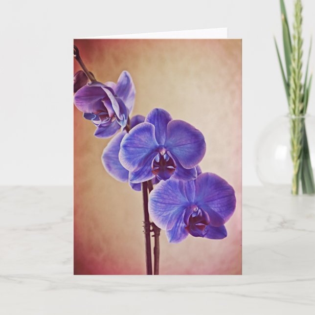 Carte de note Blue Mystique Orchidées (Devant)