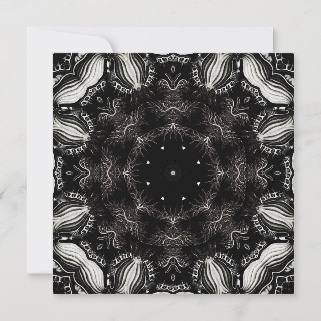 Carte de note Carré Abstraite Black and White Desi (Devant)
