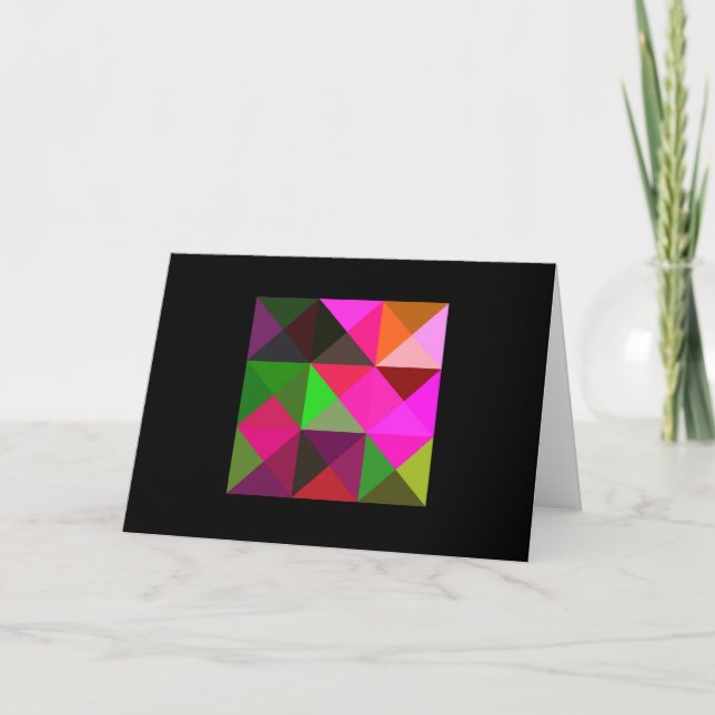 Carte de note Carré couleur vert rose (Devant)
