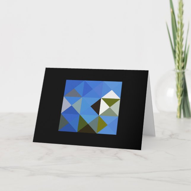 Carte de note Carré de couleur bleue (Devant)