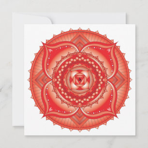 Carte de note Carré Root Chakra Red Mandala